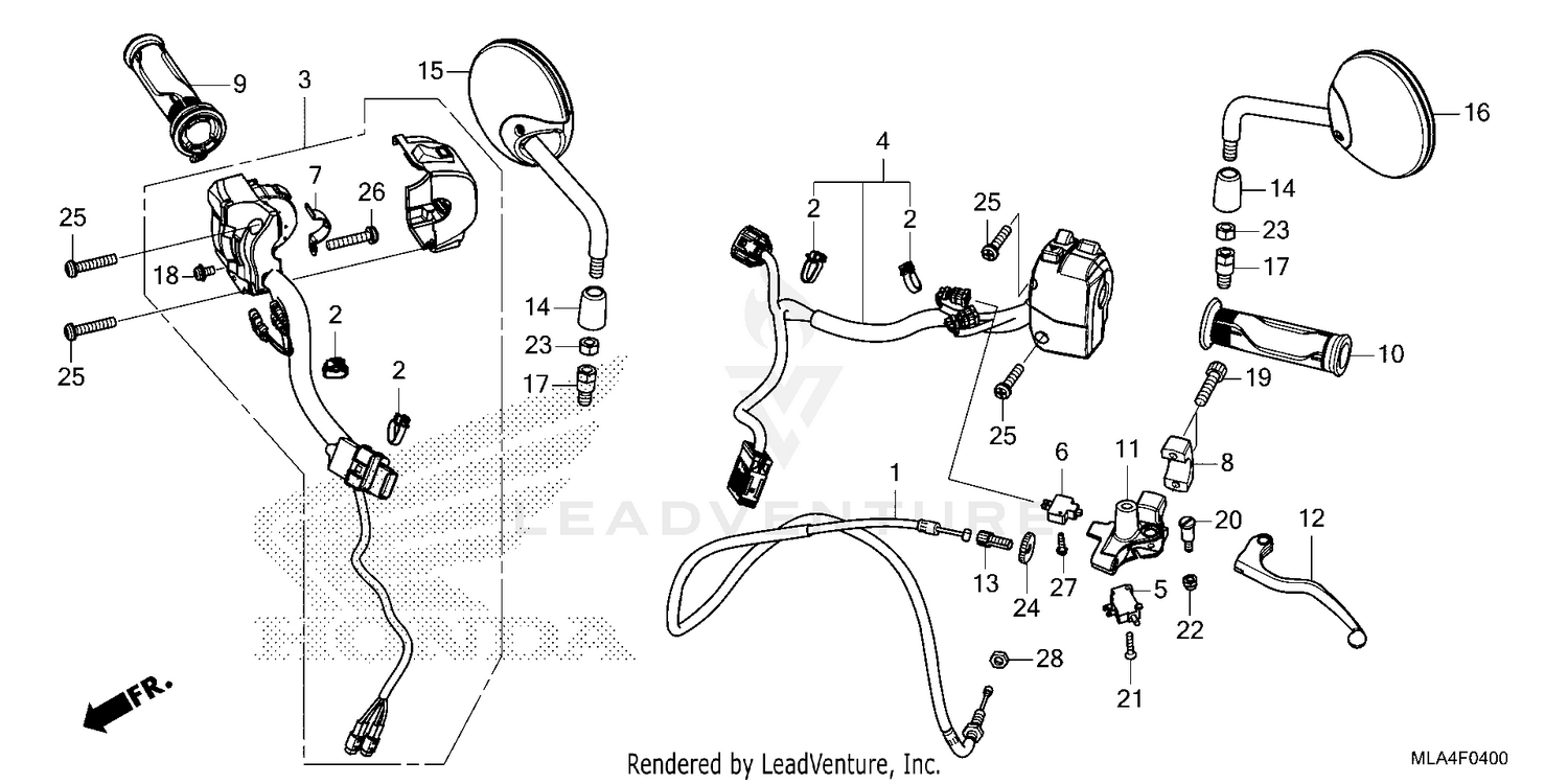 HANDLE SWITCH@LEVER@CABLE@MIRROR