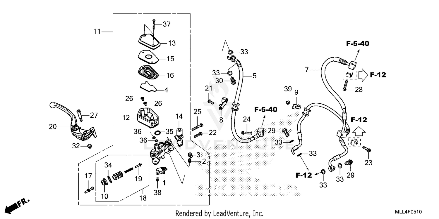 FRONT BRAKE MASTER       CYLINDER