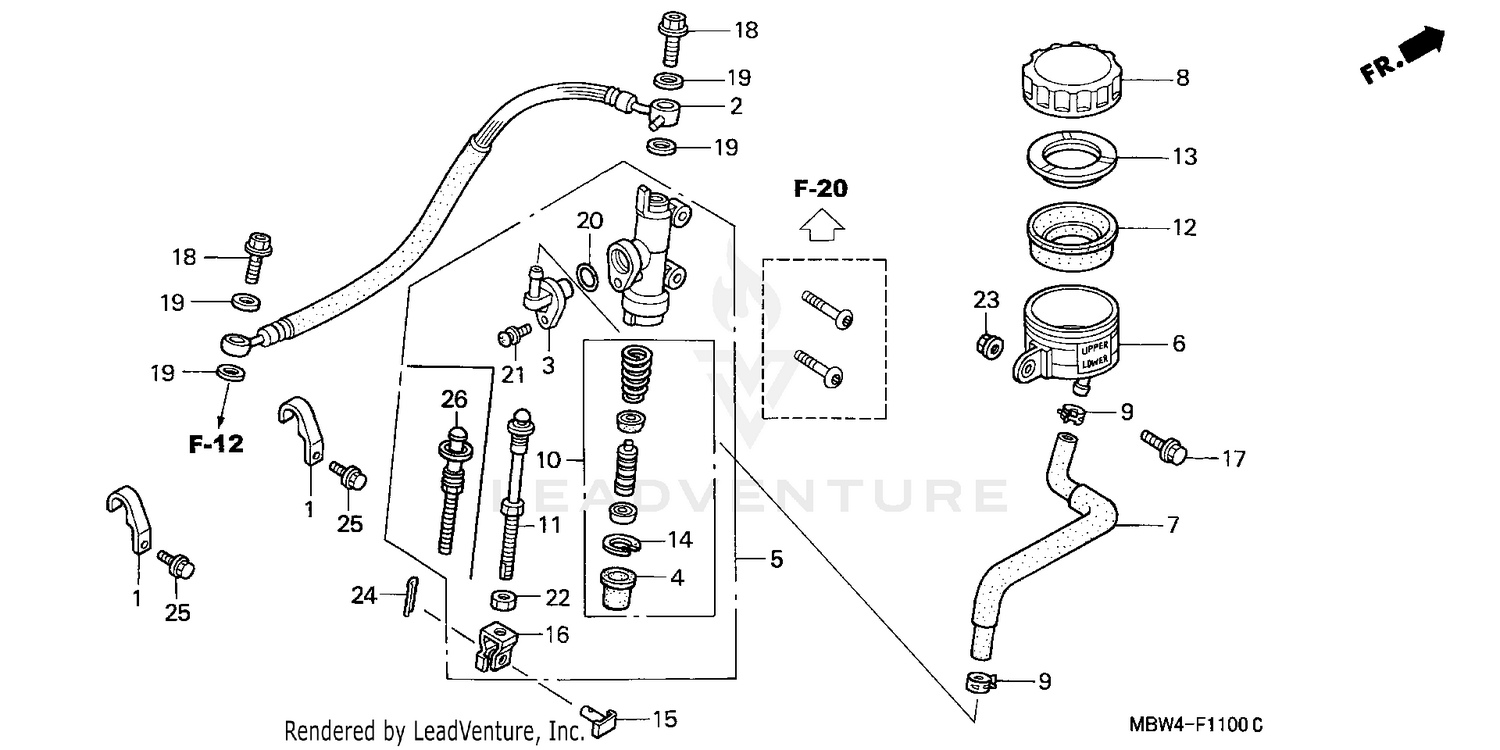 REAR BRAKE MASTER CYLINDER