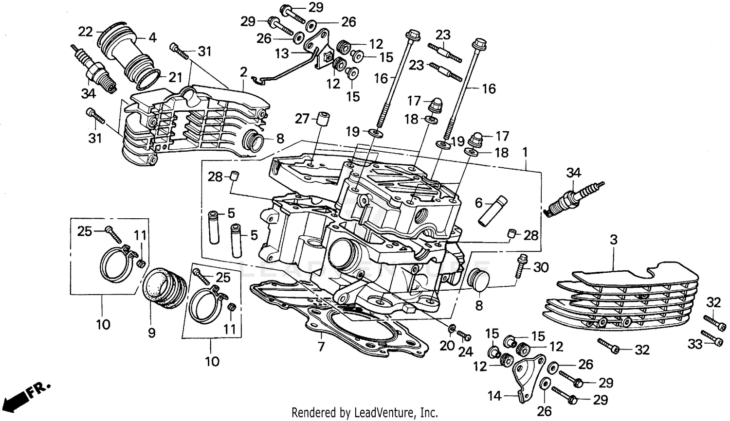 VT1100C REAR CYLINDER HEAD