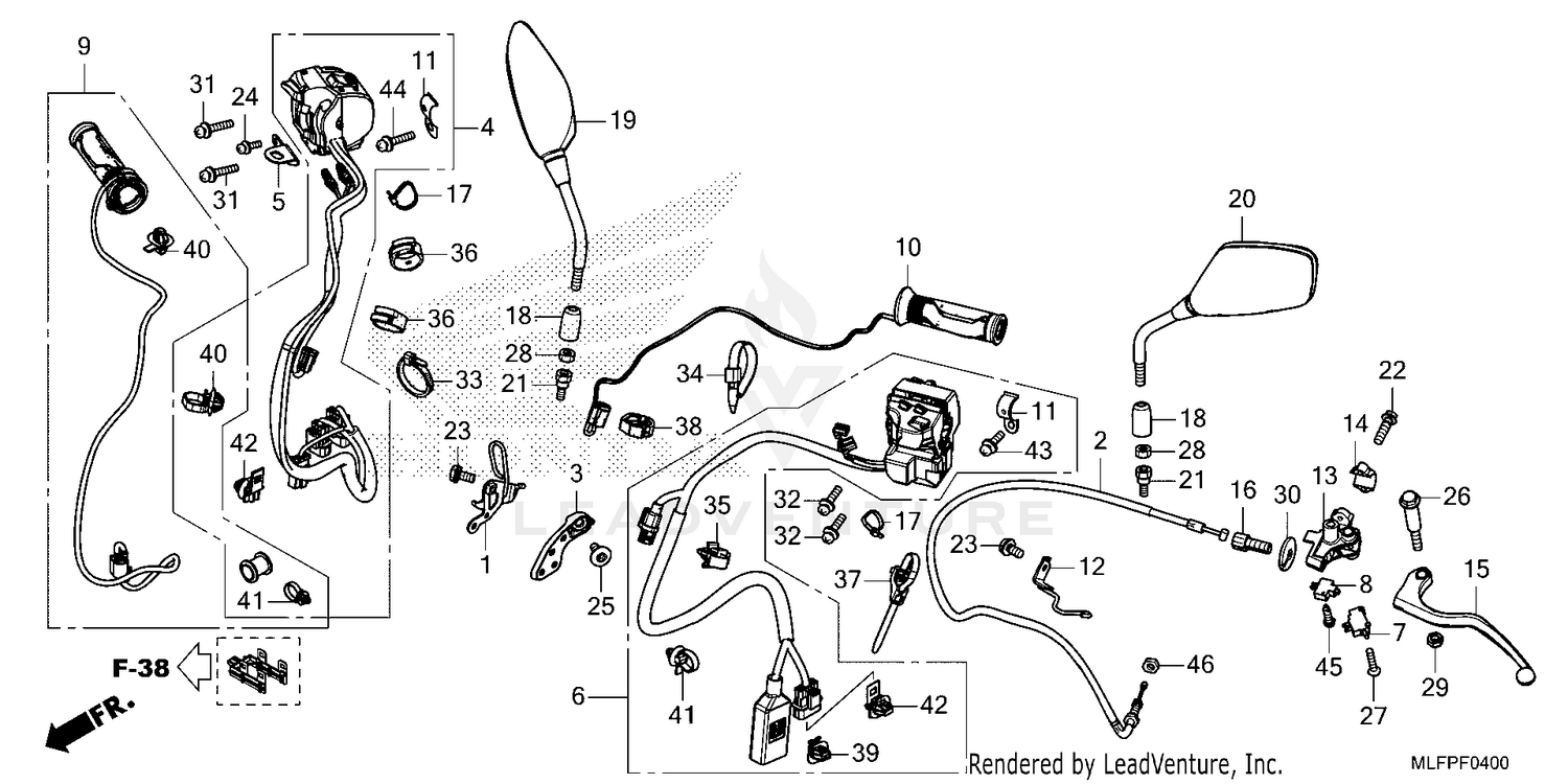 HANDLE SWITCH@LEVER@CABLE@MIRROR