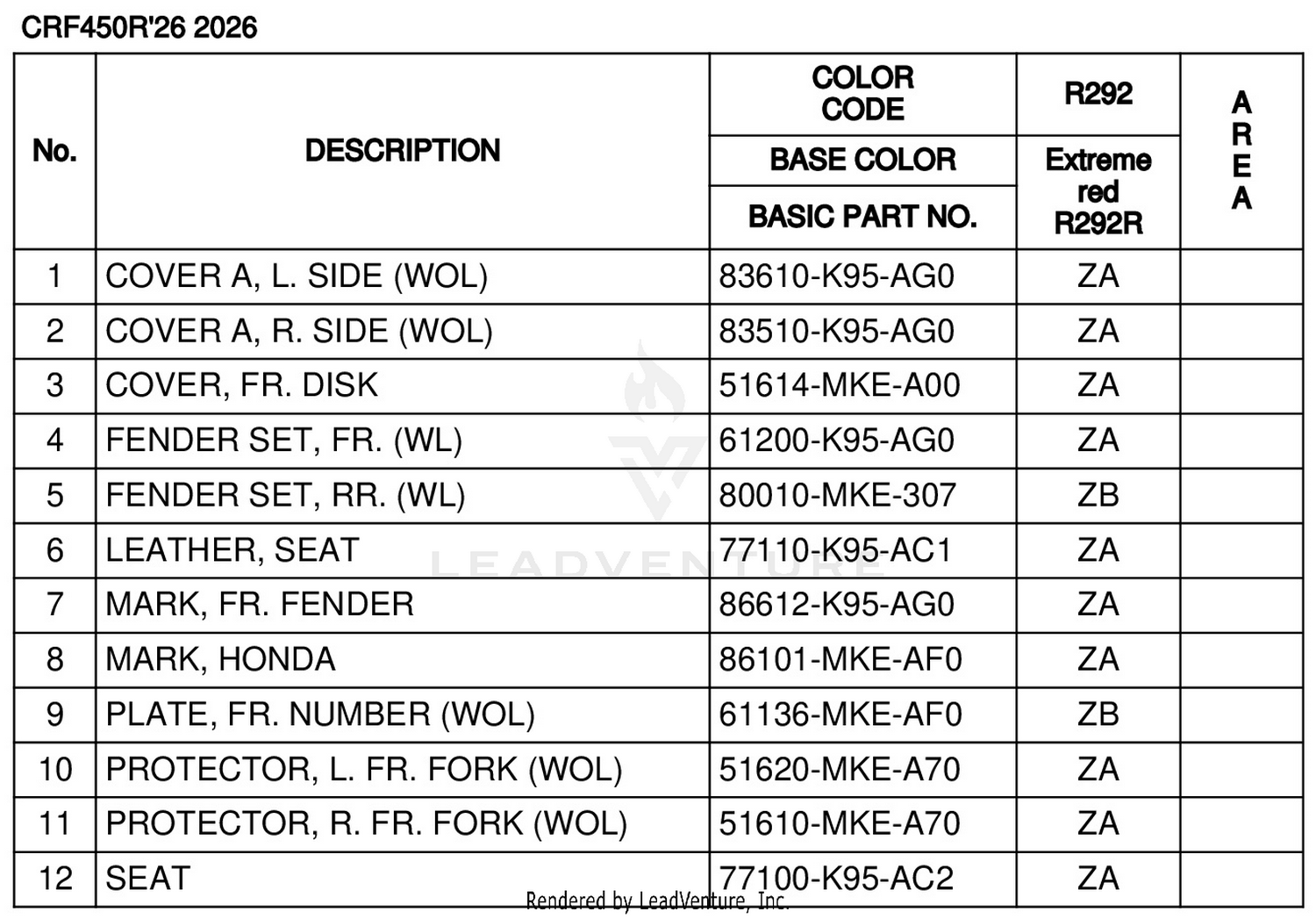 COLOR TABLE