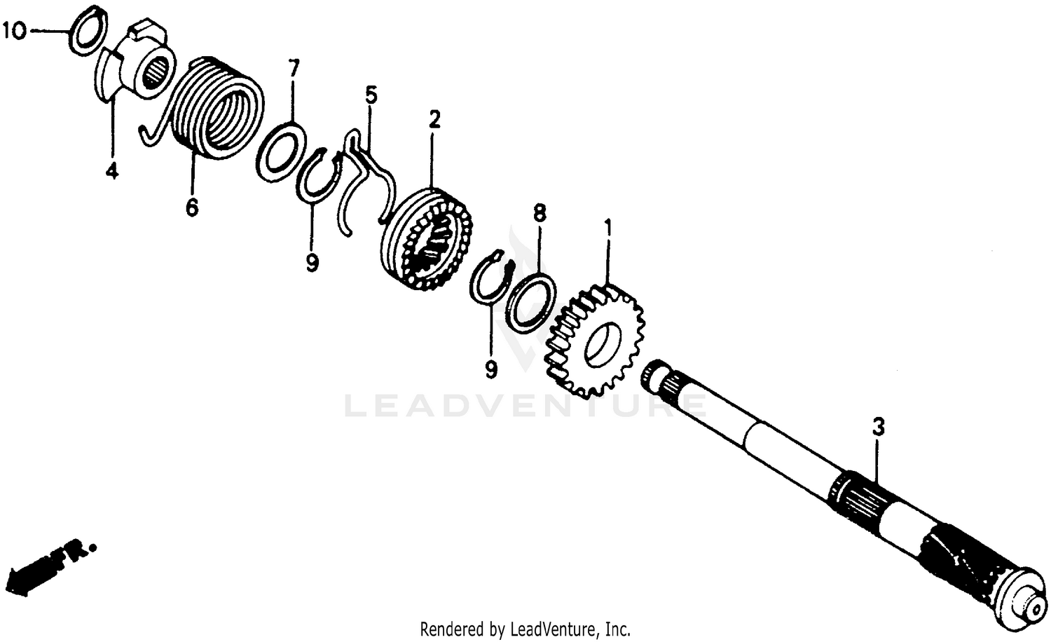 KICK STARTER SPINDLE