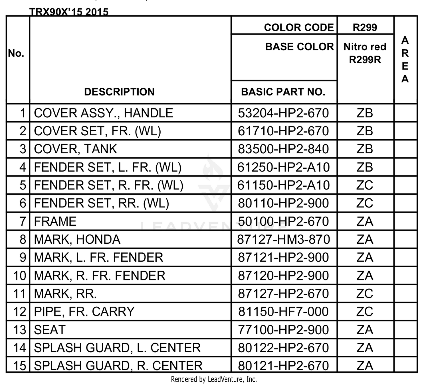 COLOR TABLE