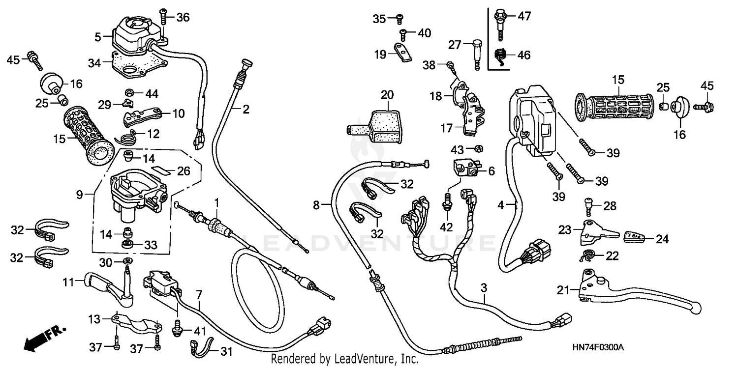 HANDLE LEVER + SWITCH + CABLE