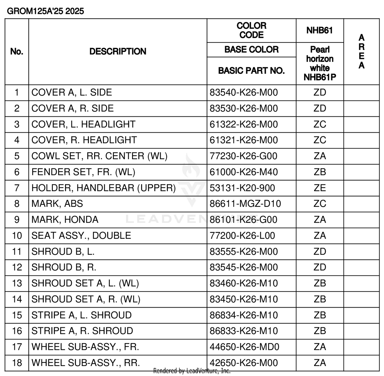 COLOR TABLE