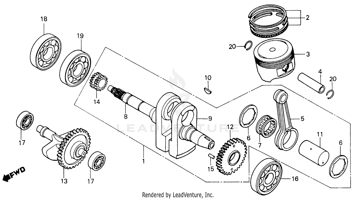 CRANKSHAFT + PISTON