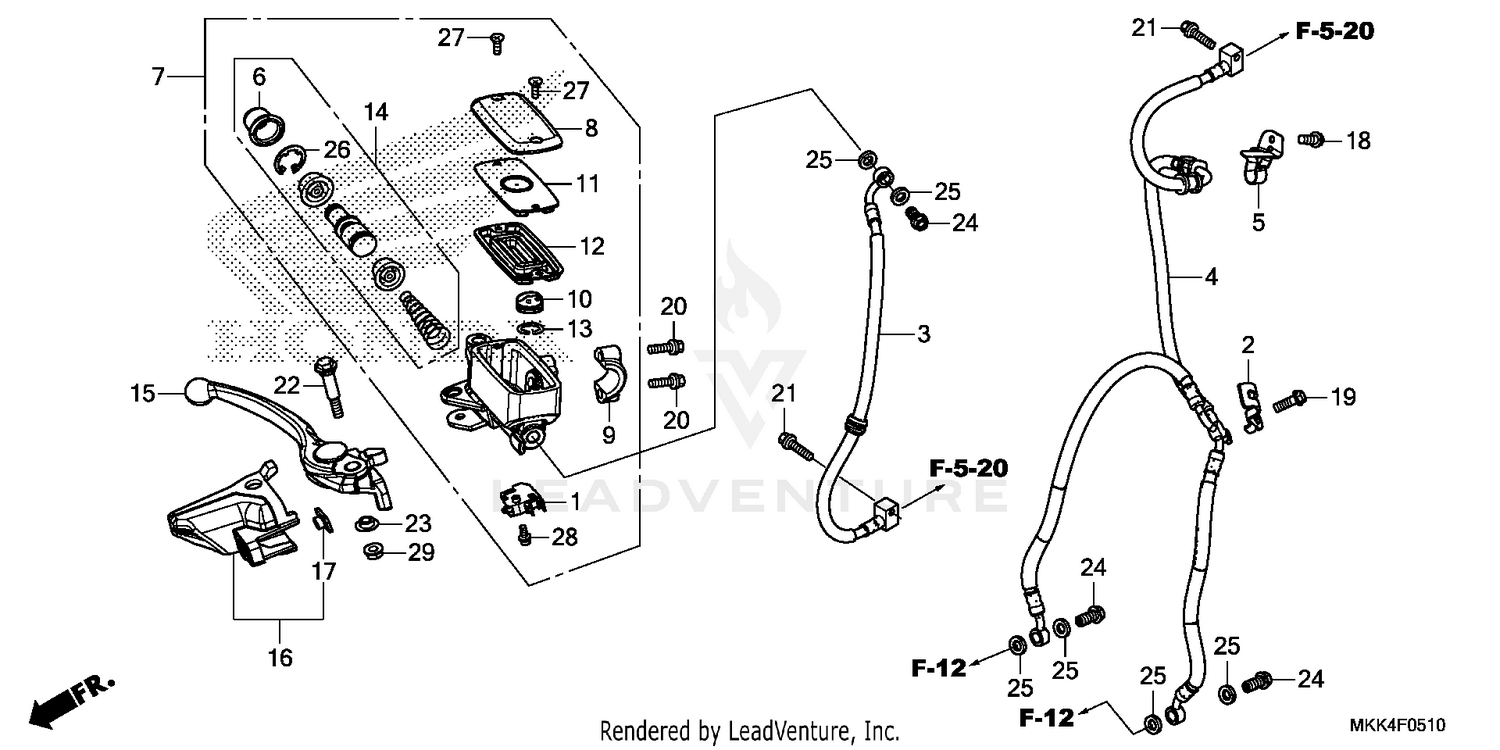 FRONT BRAKE MASTER       CYLINDER