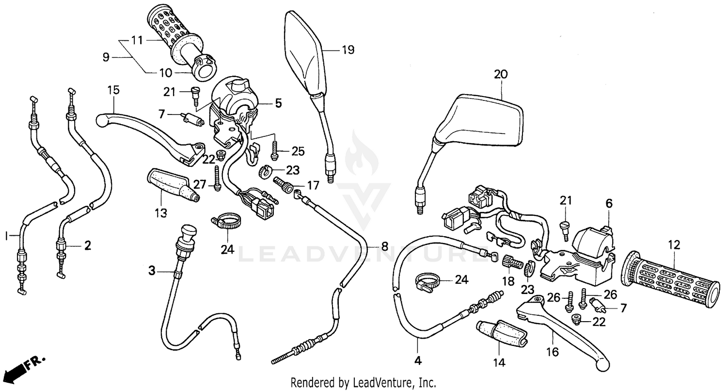 HANDLE SWITCH + CABLES + MIRRORS