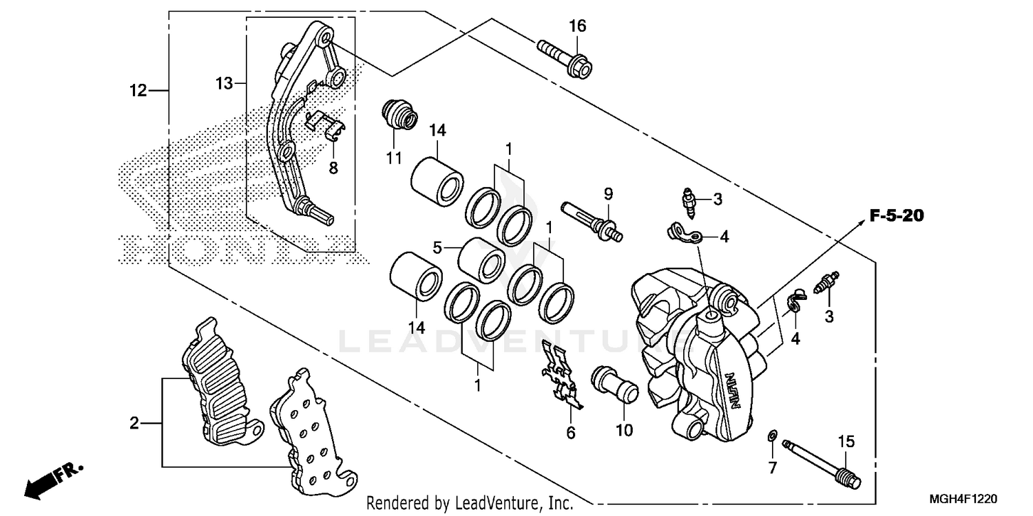 LEFT FRONT BRAKE CALIPER