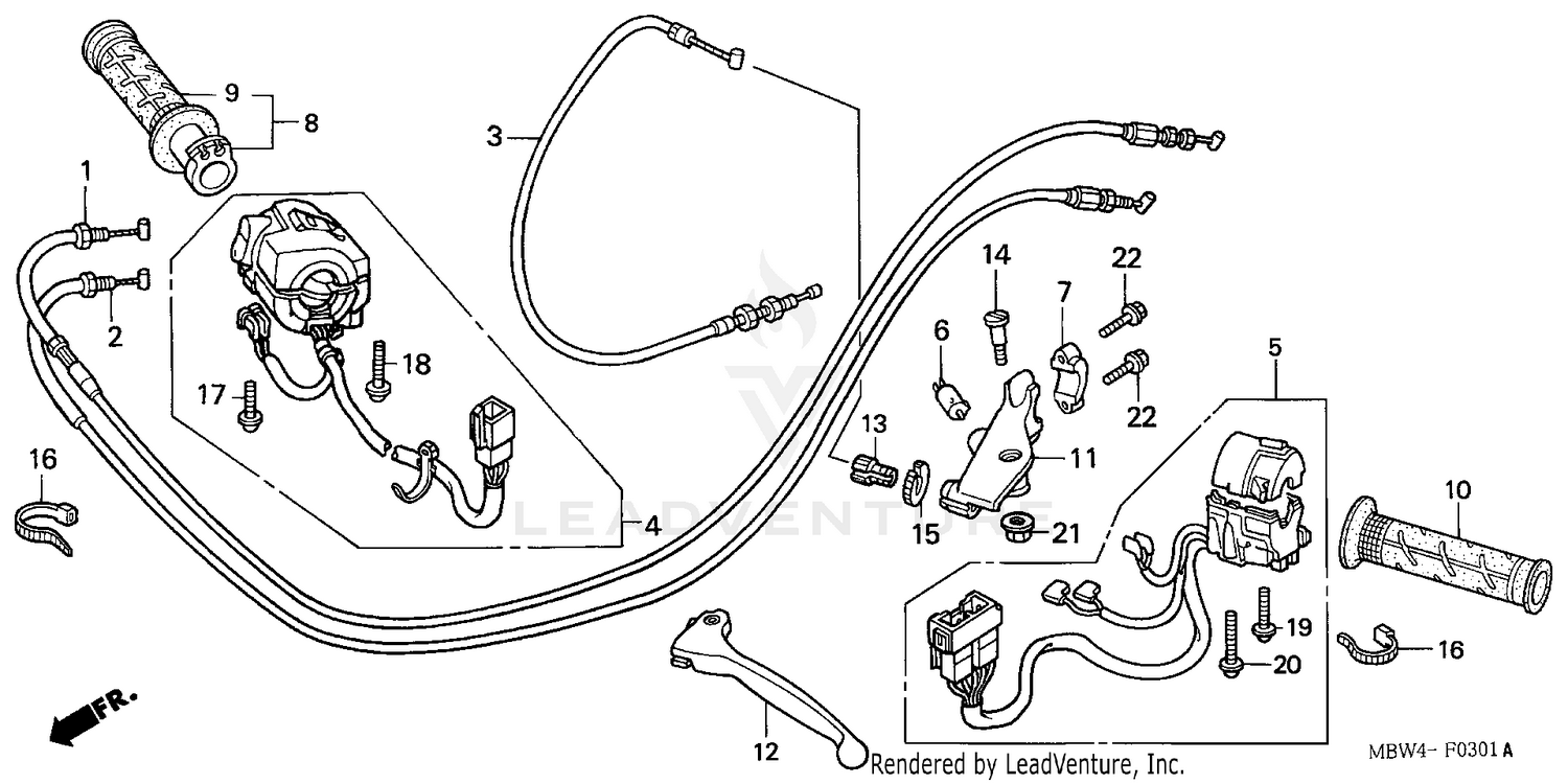 HANDLE LEVER + SWITCH + CABLE ('01-'06)
