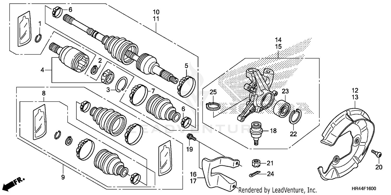 FRONT KNUCKLE + FRONT DRIVE SHAFT