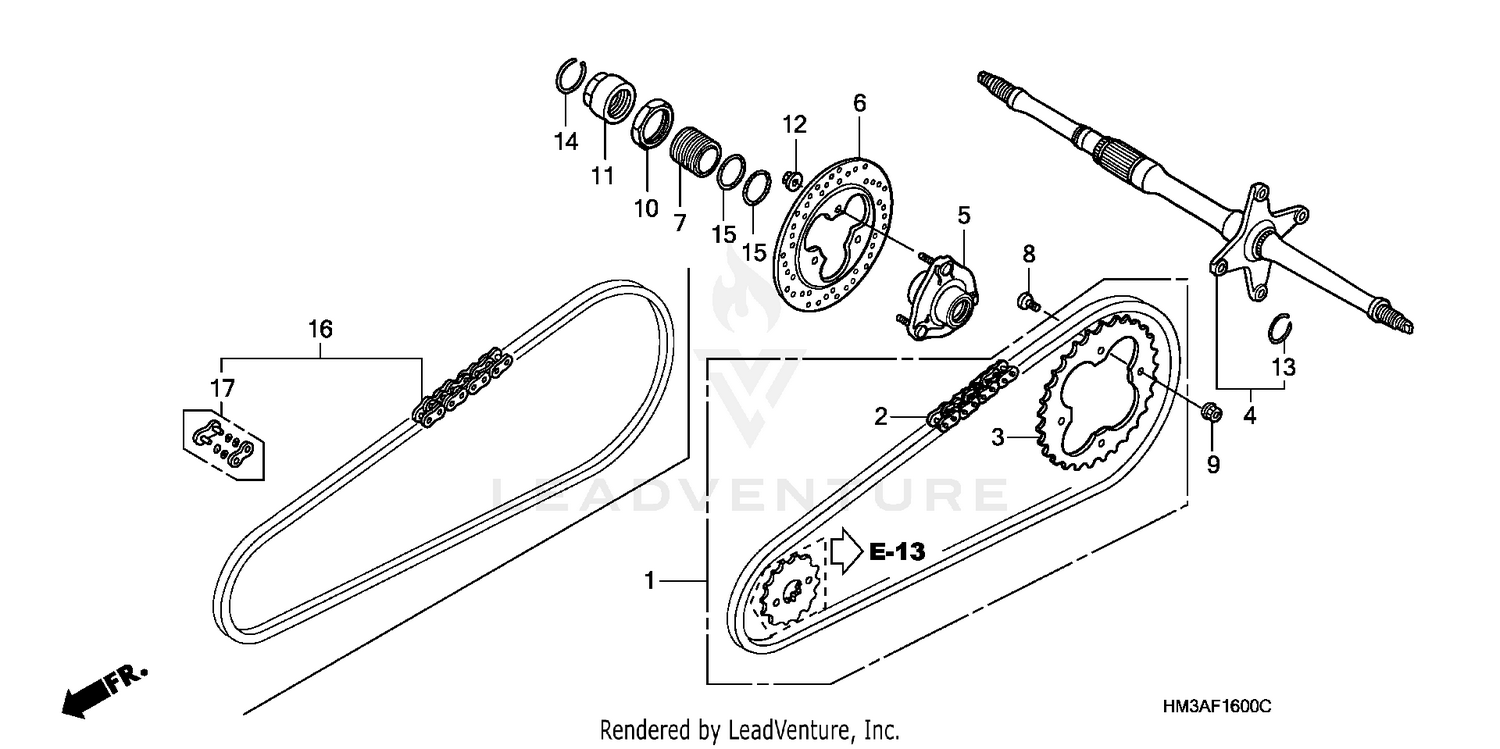 REAR WHEEL AXLE