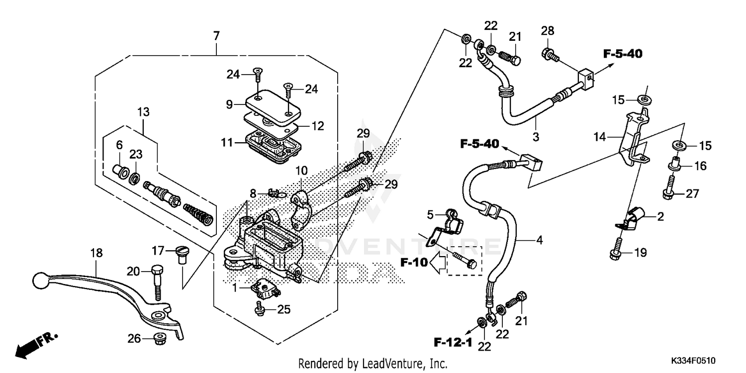 FRONT BRAKE MASTER       CYLINDER (ABS)