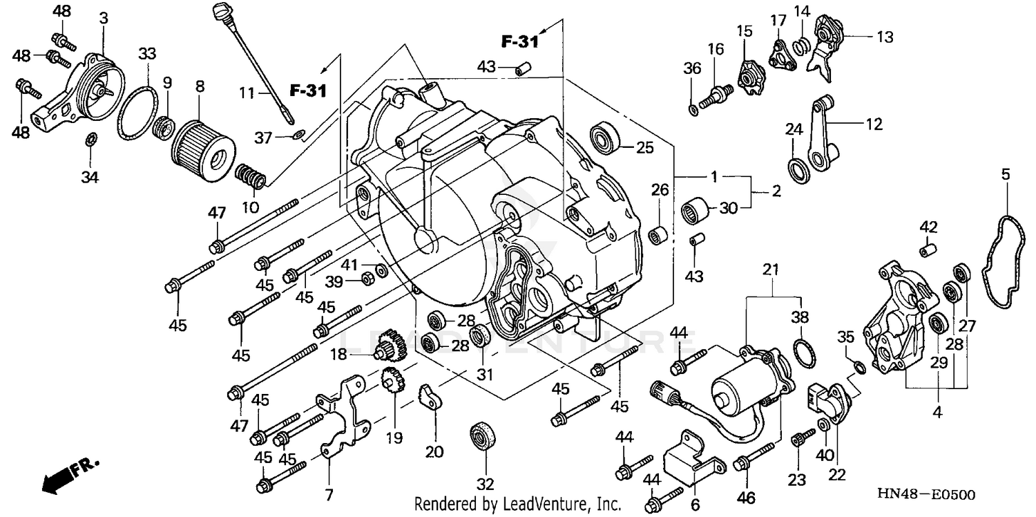 FRONT CRANKCASE COVER (TE/FE)
