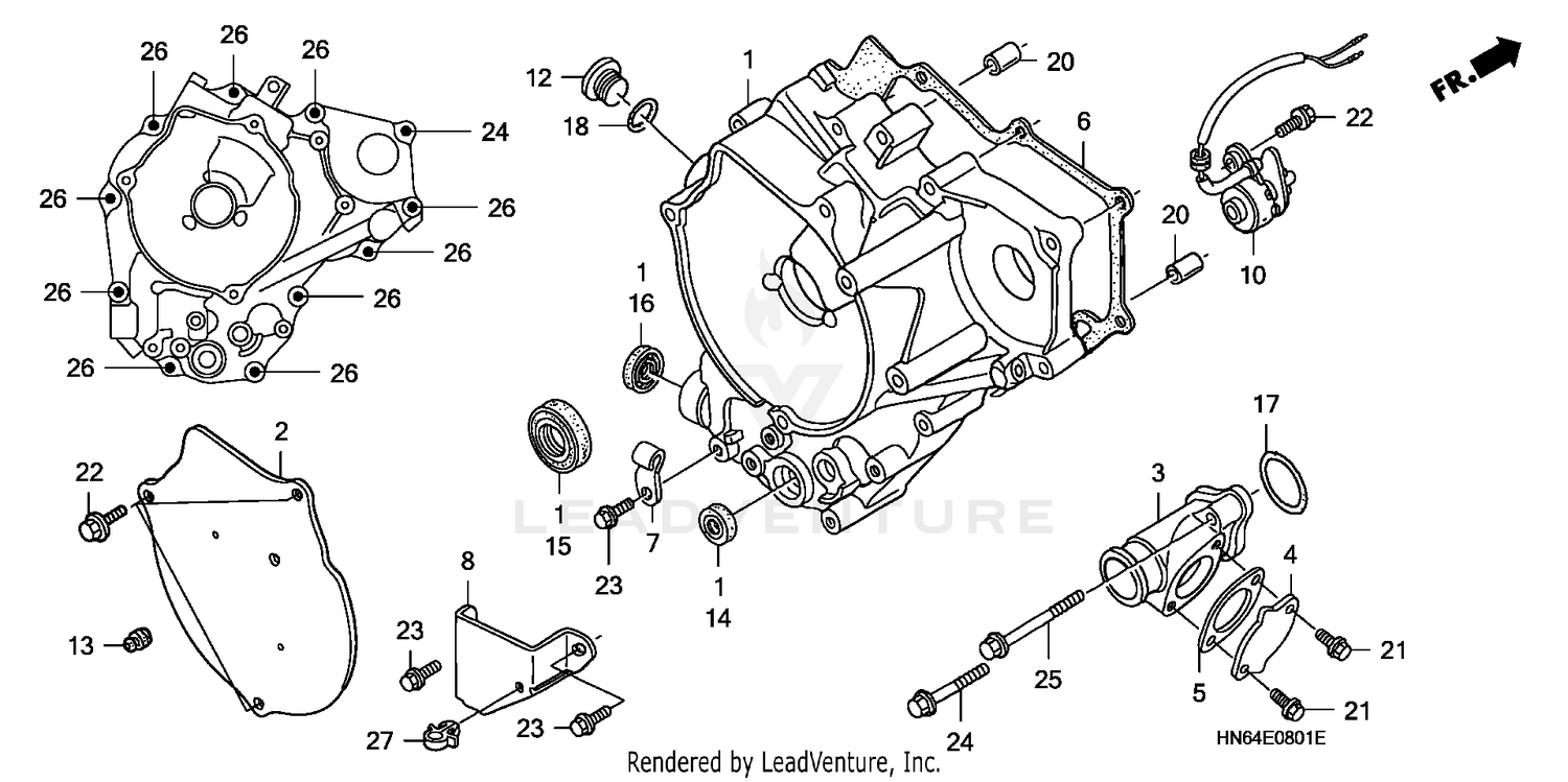 REAR CRANKCASE COVER ('03-)