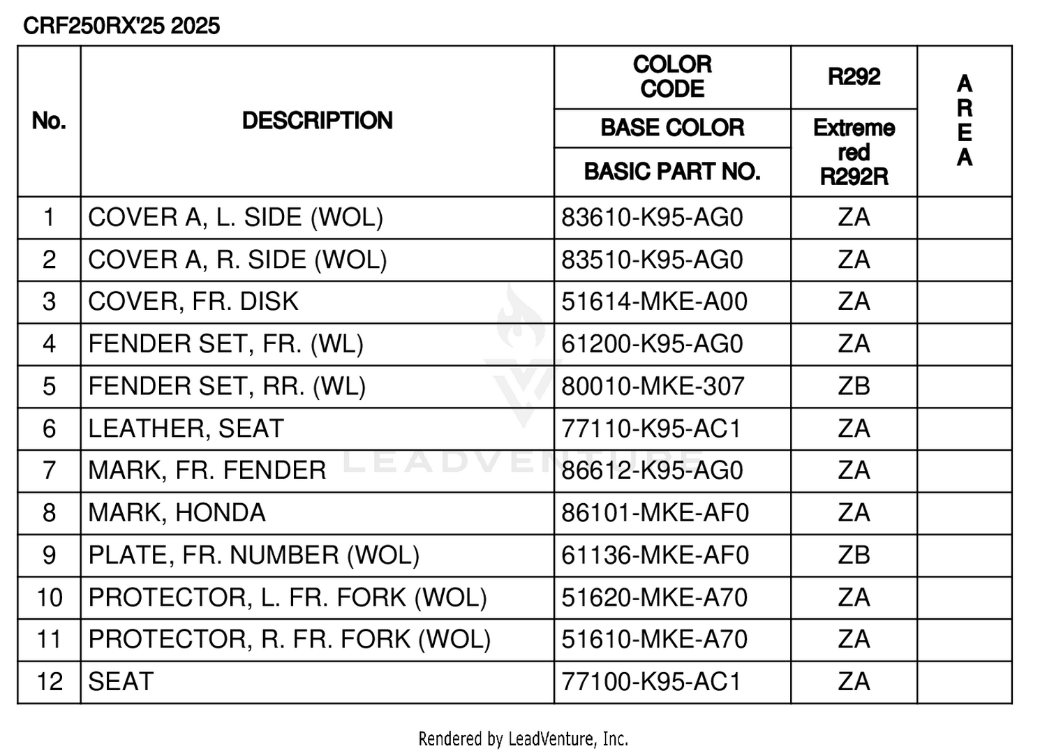 COLOR TABLE