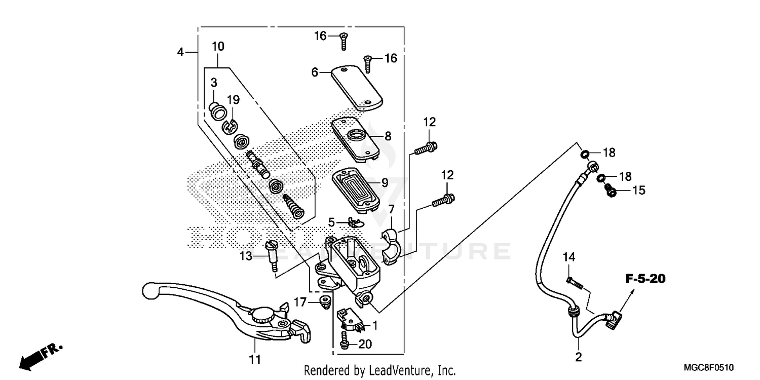 FRONT BRAKE MASTER       CYLINDER