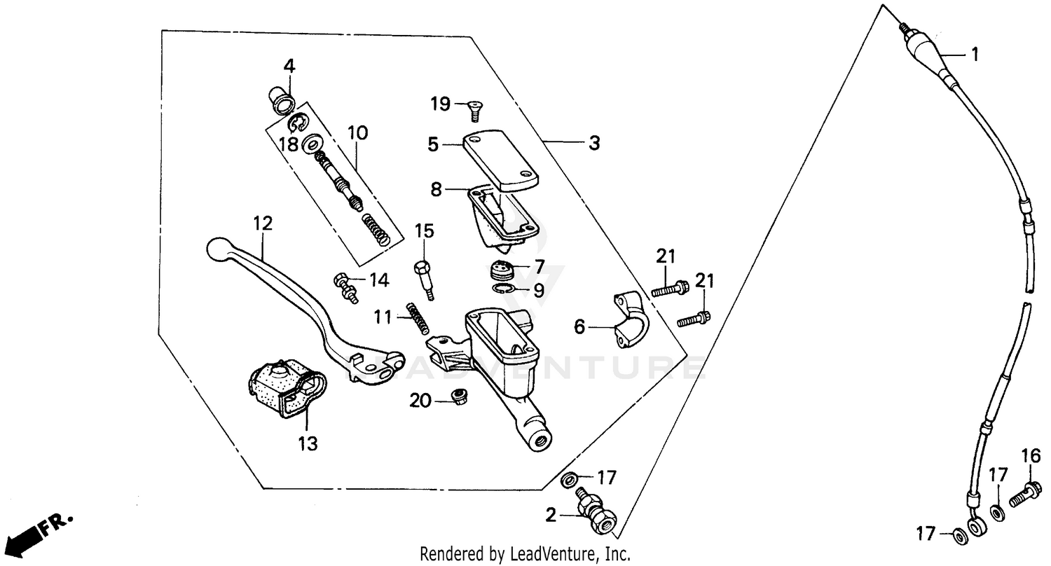 FR. BRAKE MASTER CYL. 90-91