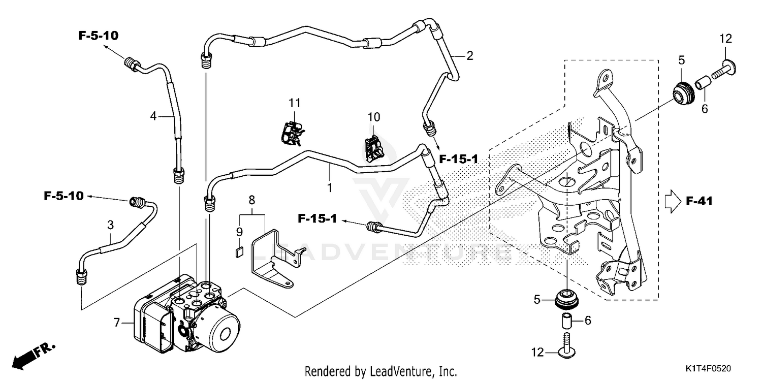 ABS MODULATOR@BRAKE PIPE