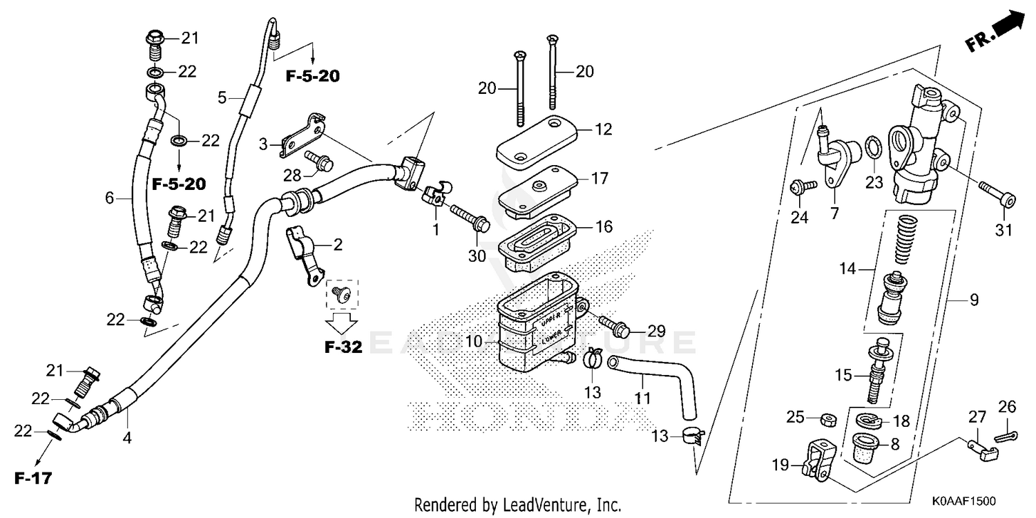 REAR BRAKE MASTER        CYLINDER
