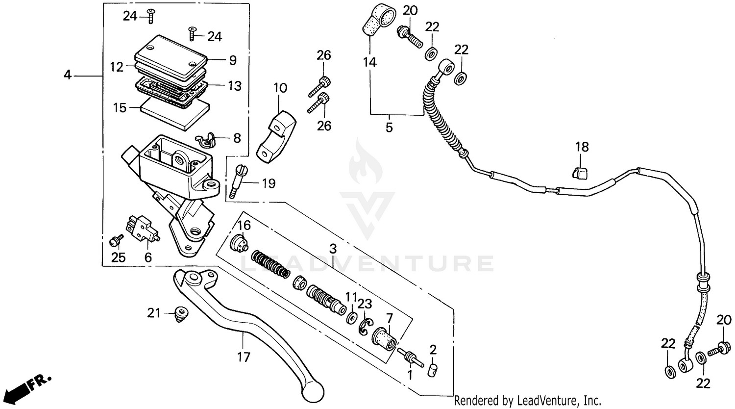 VT1100C CLUTCH MASTER CYL. 95-96
