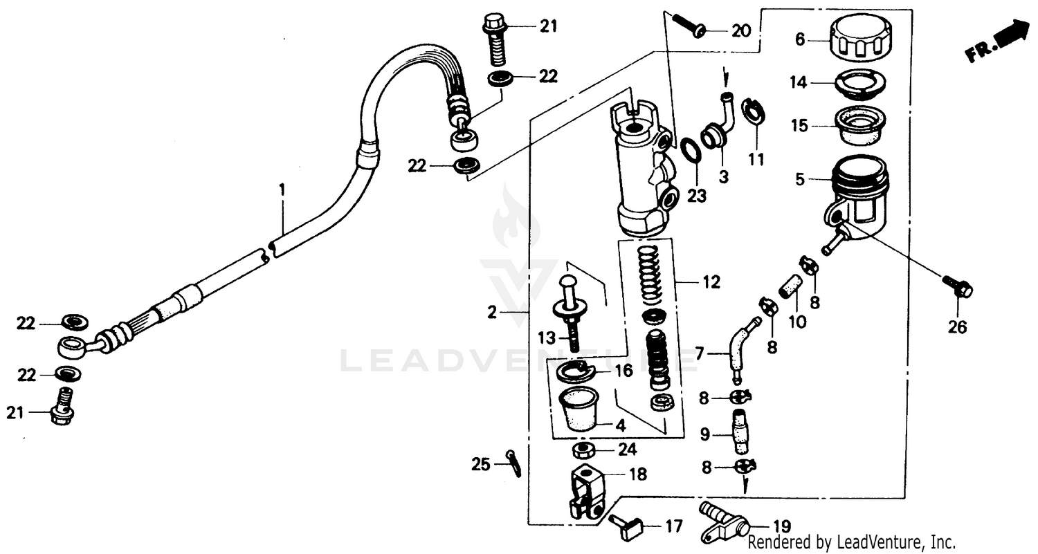 REAR BRAKE MASTER CYLINDER 90-91
