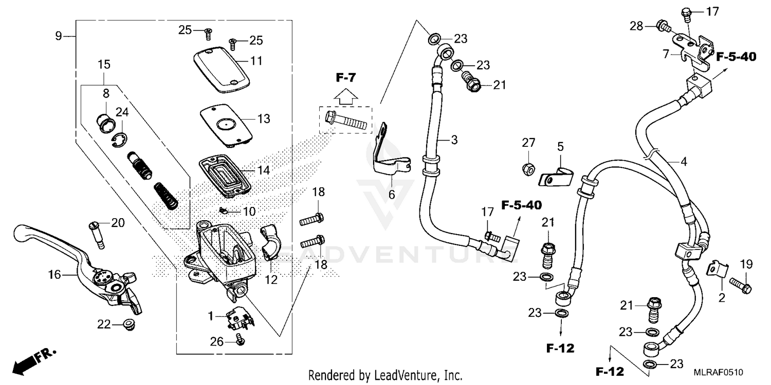 FRONT BRAKE MASTER       CYLINDER