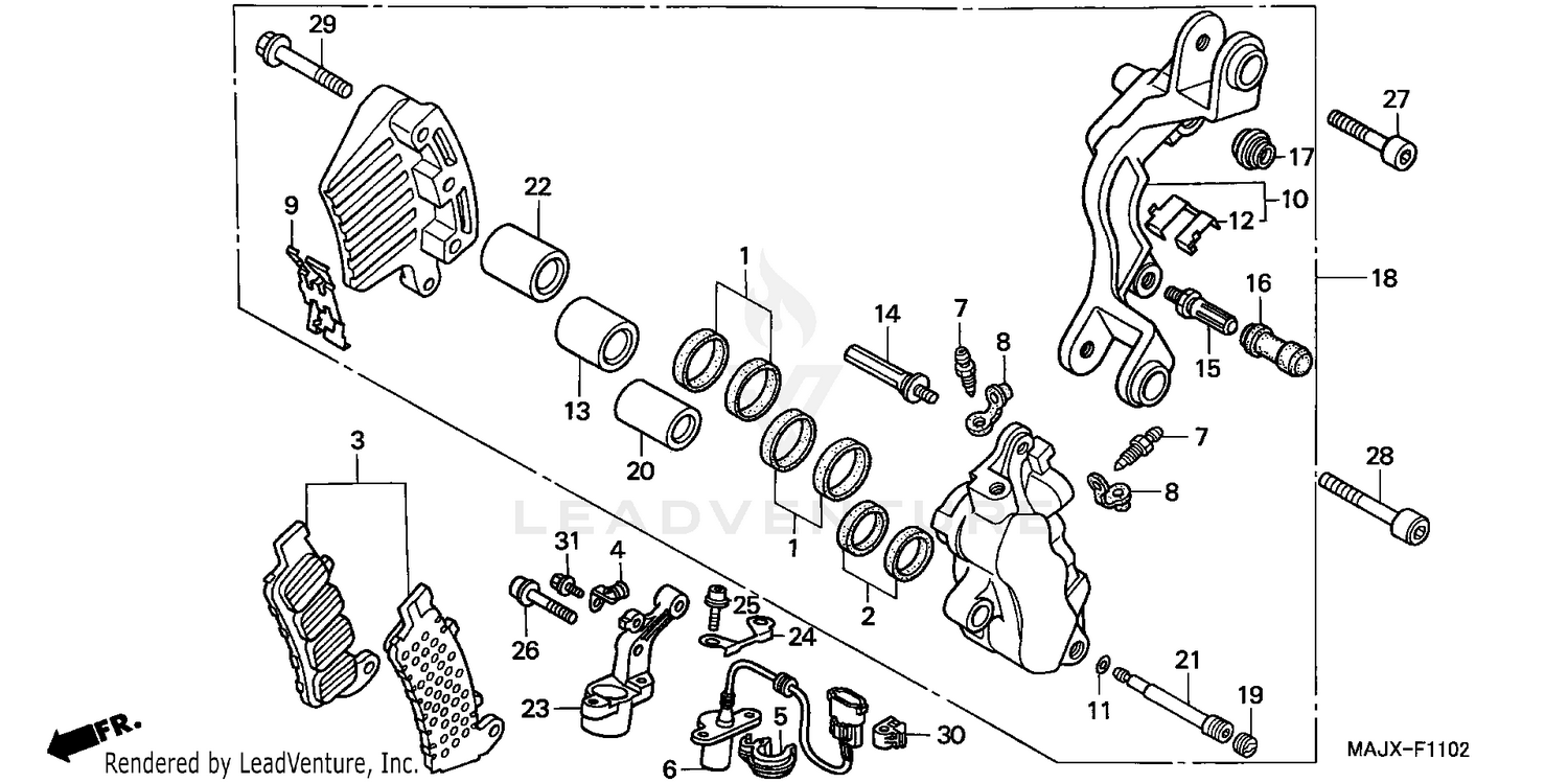 LEFT FRONT BRAKE CALIPER (ST1100A)
