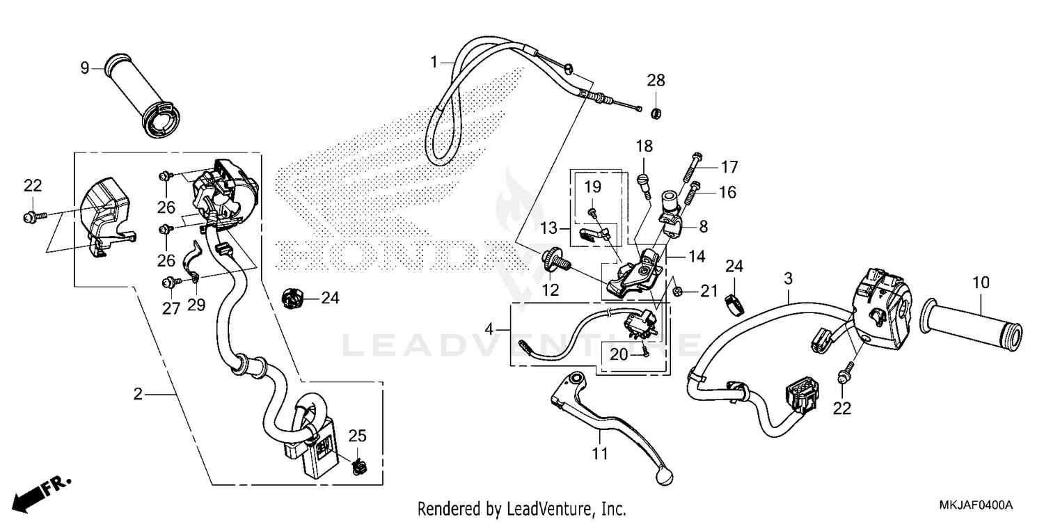 HANDLE LEVER@SWITCH@CABLE