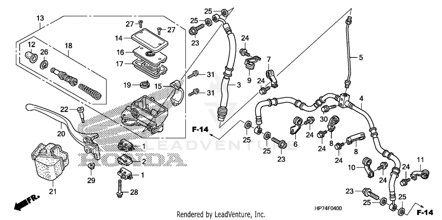 FRONT BRAKE MASTER       CYLINDER