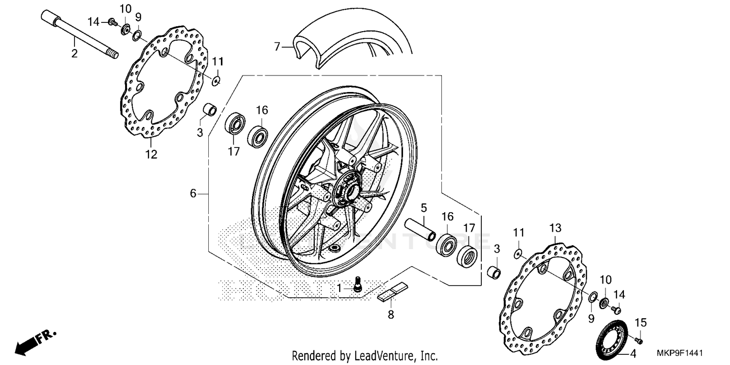 FRONT WHEEL              (CB500FA'22/'23)