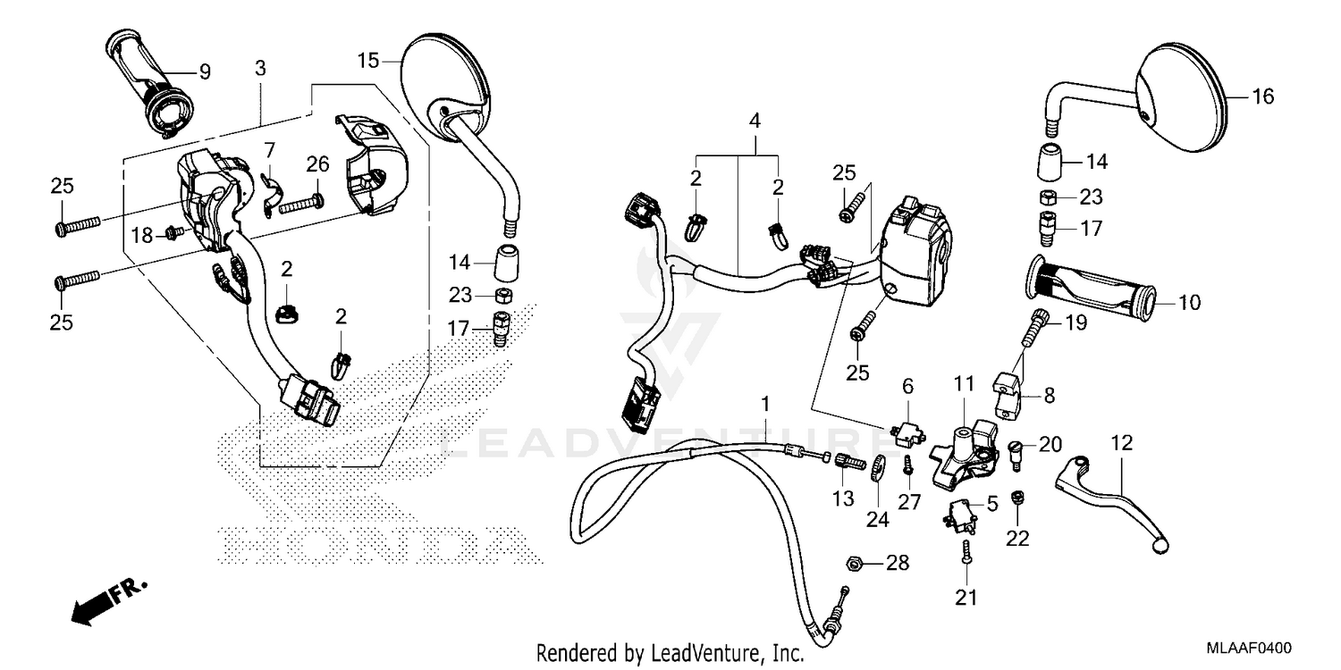 HANDLE SWITCH@LEVER@CABLE@MIRROR (CMX1100A/A2)
