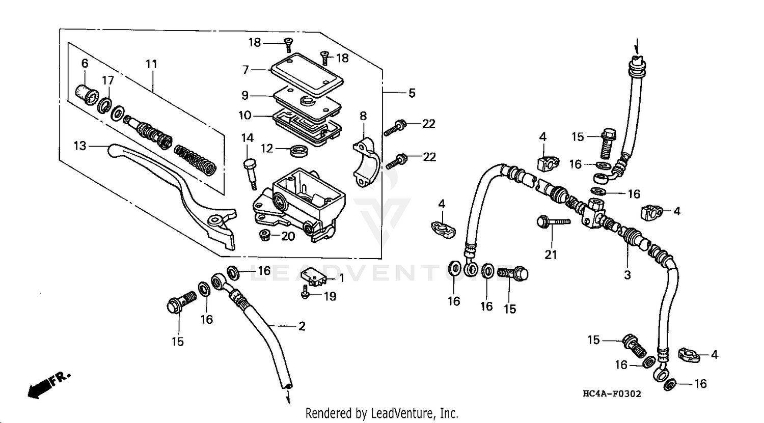 TRX300FWFRONT BRAKE MASTER CYLINDER 92