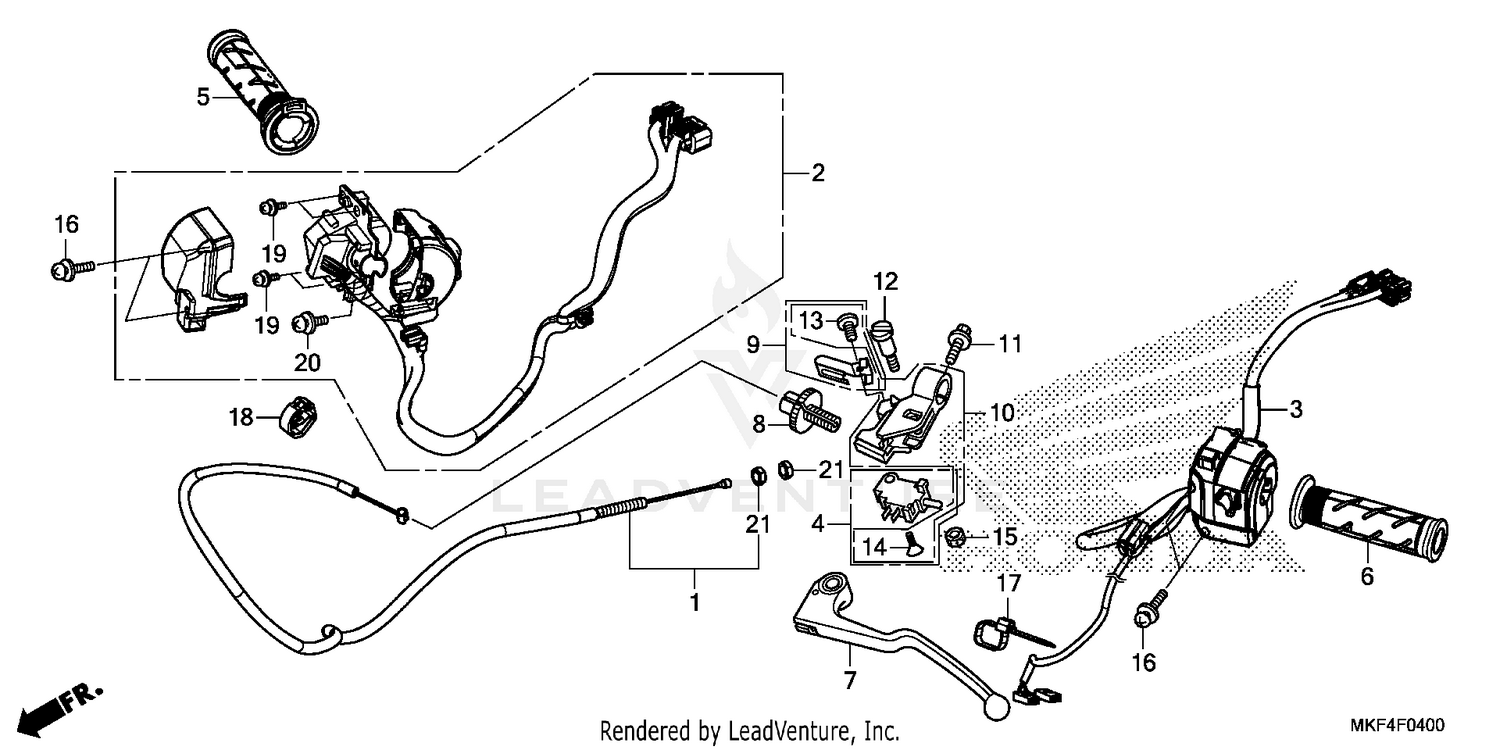 HANDLE LEVER@SWITCH@CABLE