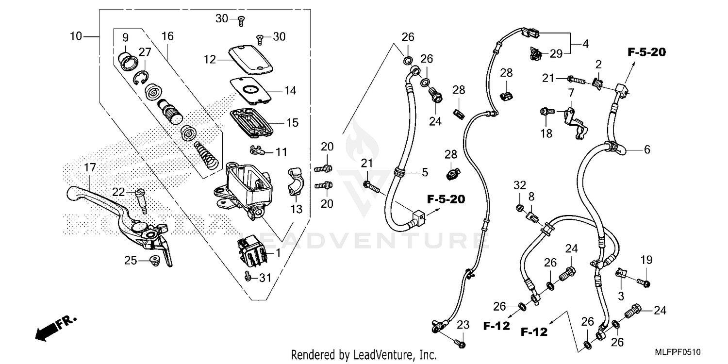 FRONT BRAKE MASTER       CYLINDER