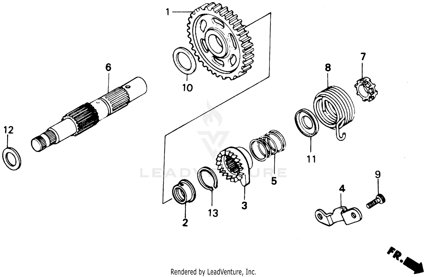 KICK STARTER SPINDLE