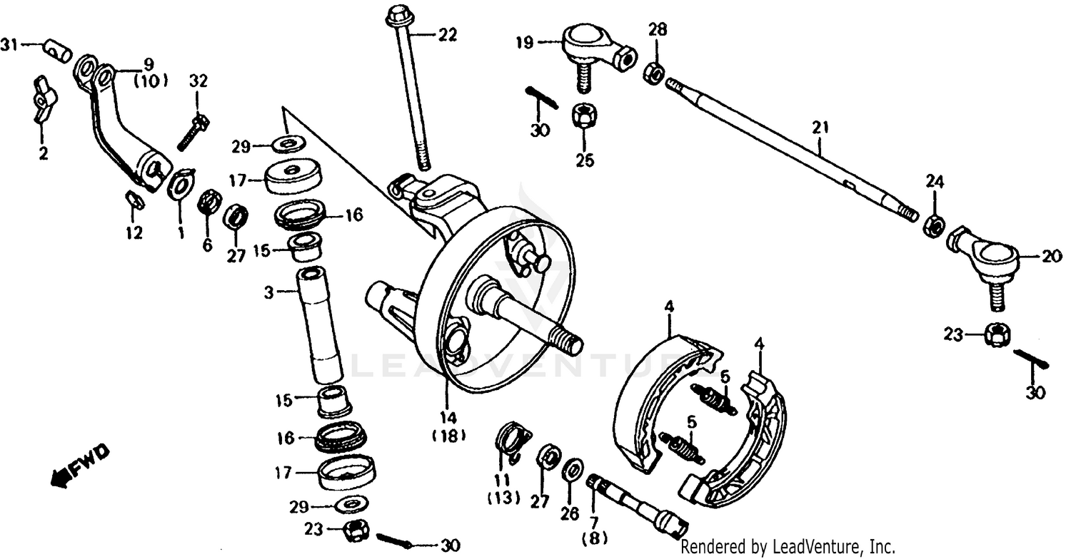 FRONT BRAKE PANEL + TIE ROD