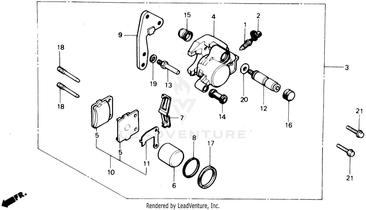 FR.BRAKE CALIPER 86-89
