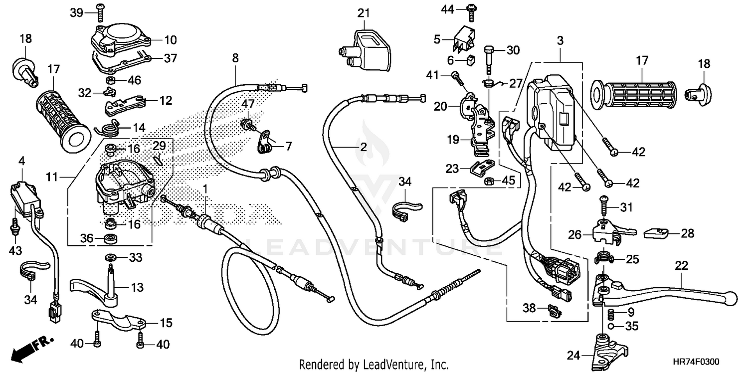 HANDLE LEVER + SWITCH + CABLE