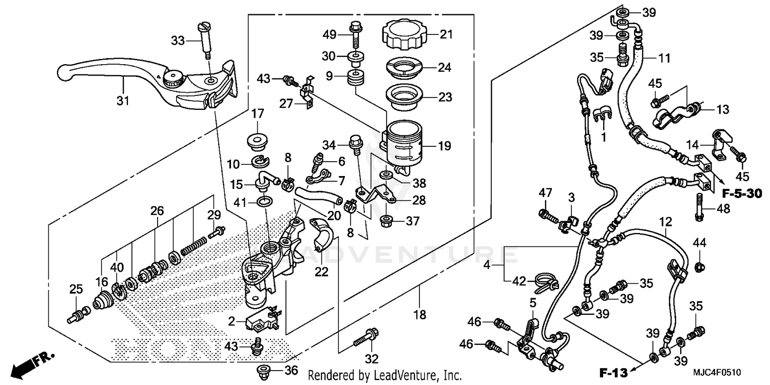 FRONT BRAKE MASTER       CYLINDER (CBR600RA)
