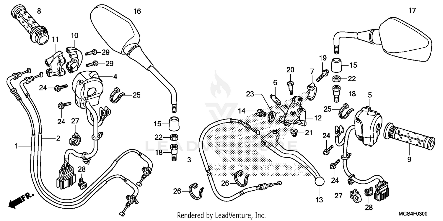HANDLE LEVER@SWITCH@CABLE (NC700X/XA)