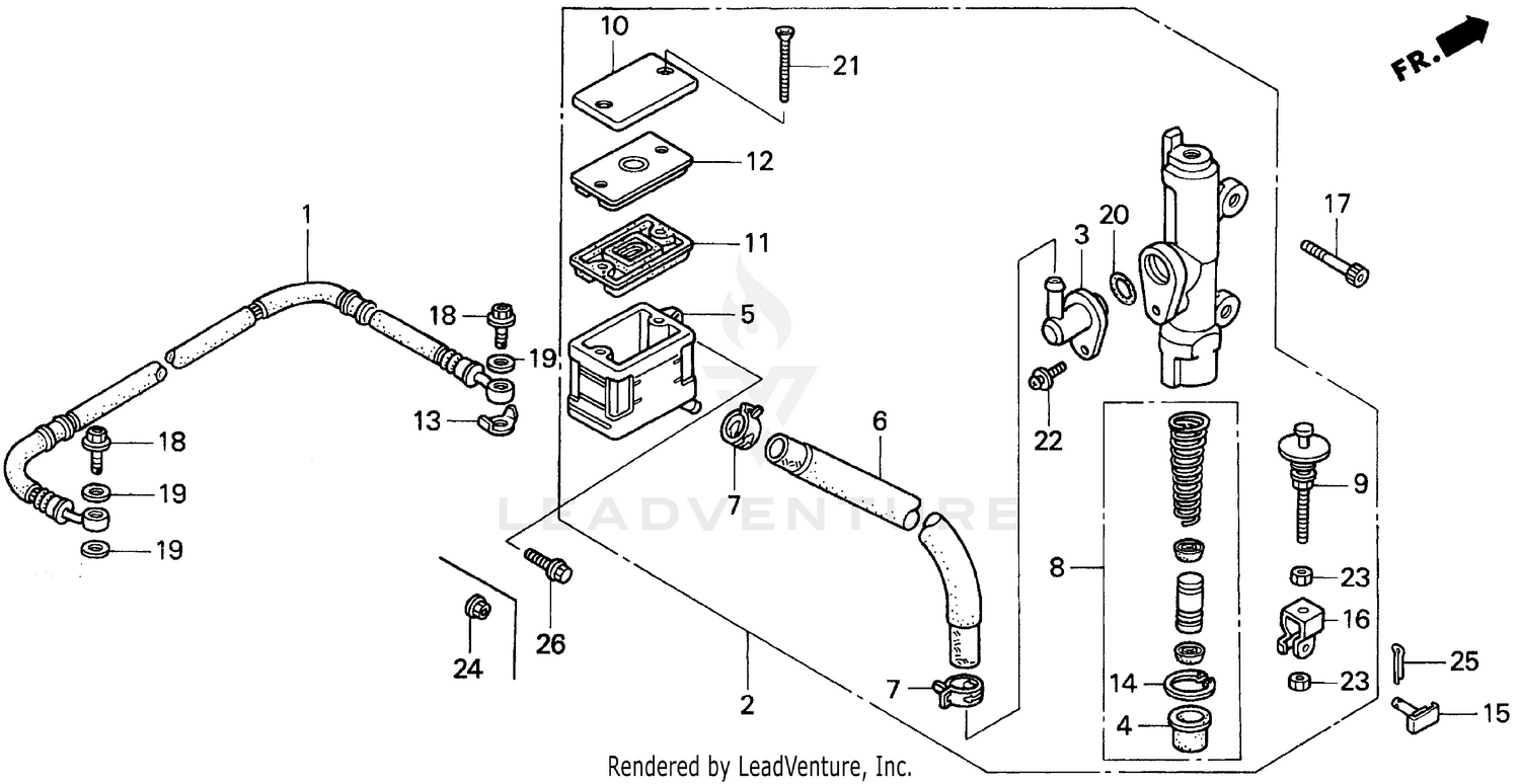 RR. BRAKE MASTER CYL. 90-93
