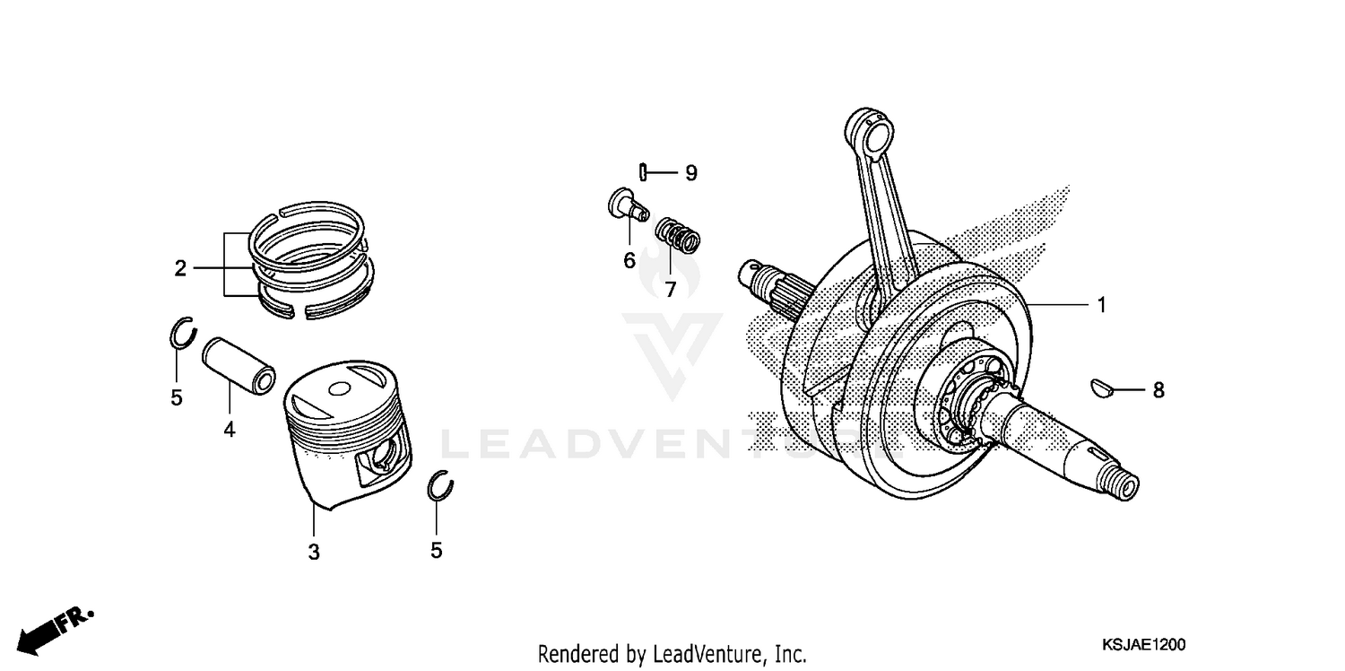 CRANKSHAFT + PISTON (CRF80F)
