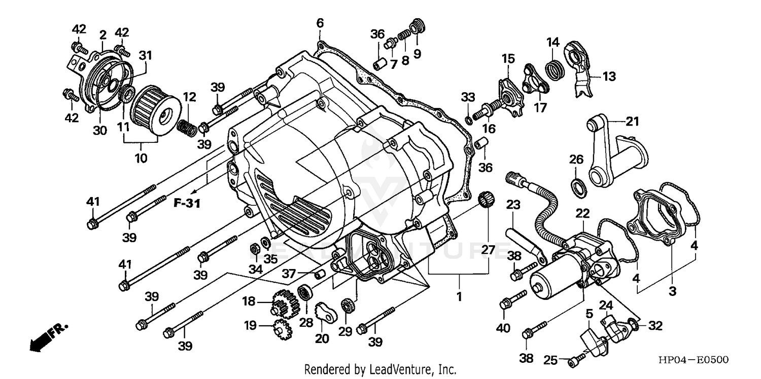 FRONT CRANKCASE COVER (TRX500FE)