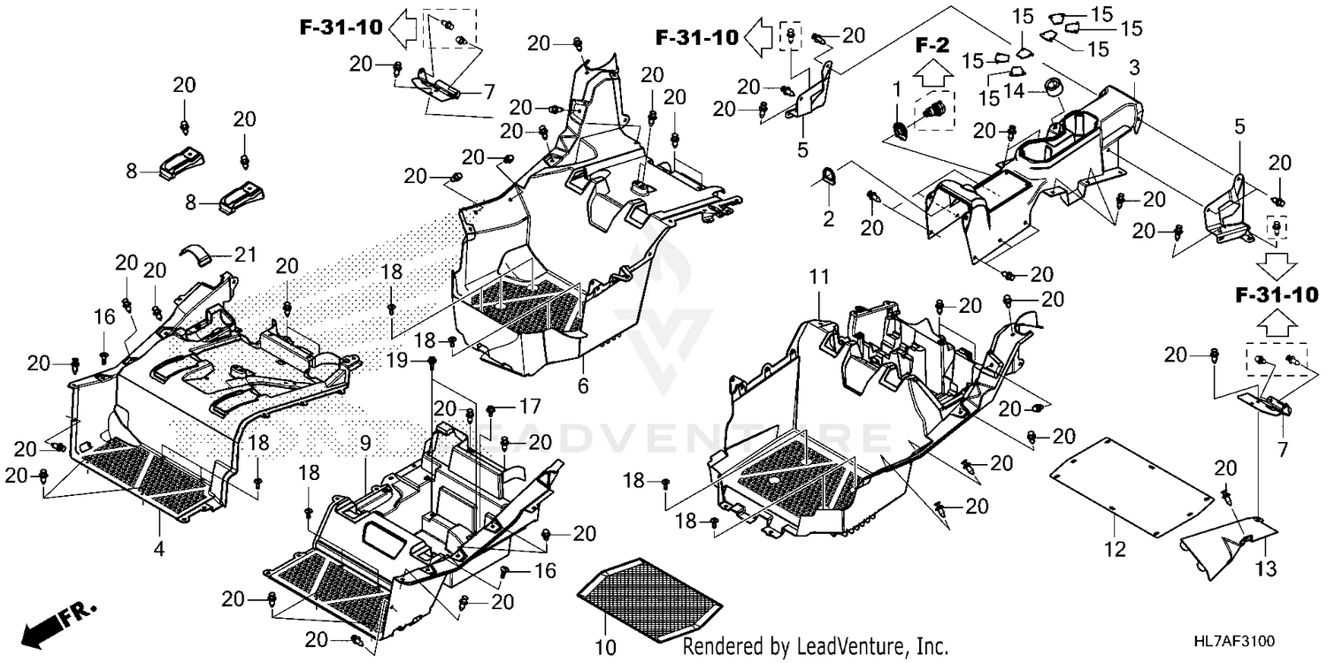 SEAT BOTTOM COVER@REAR   CONSOLE
