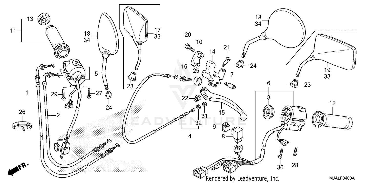HANDLE LEVER@SWITCH@CABLE