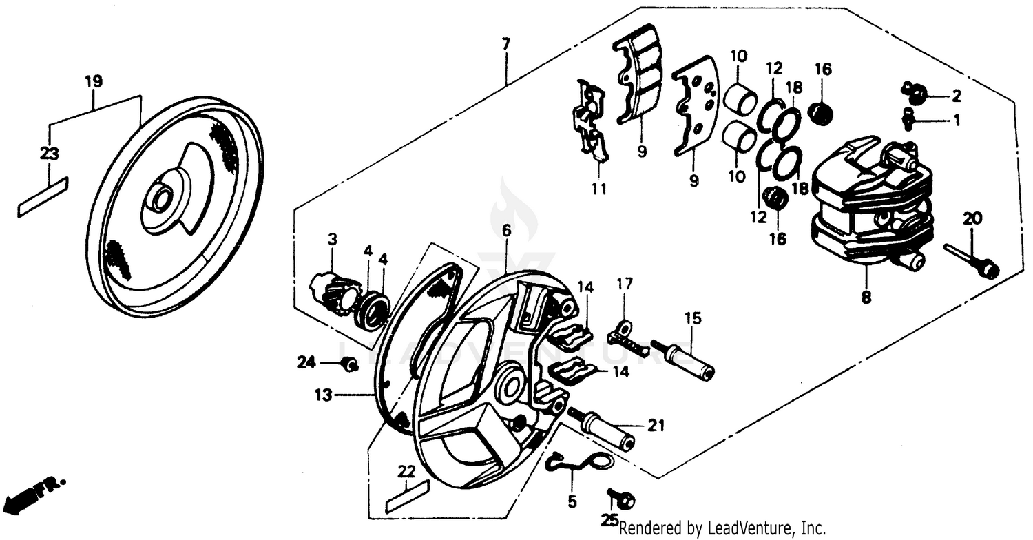 FR. BRAKE CALIPER 88-89