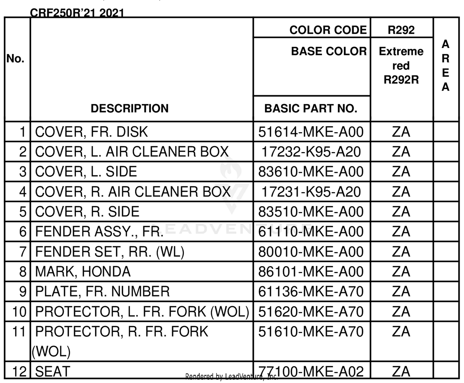 COLOR TABLE