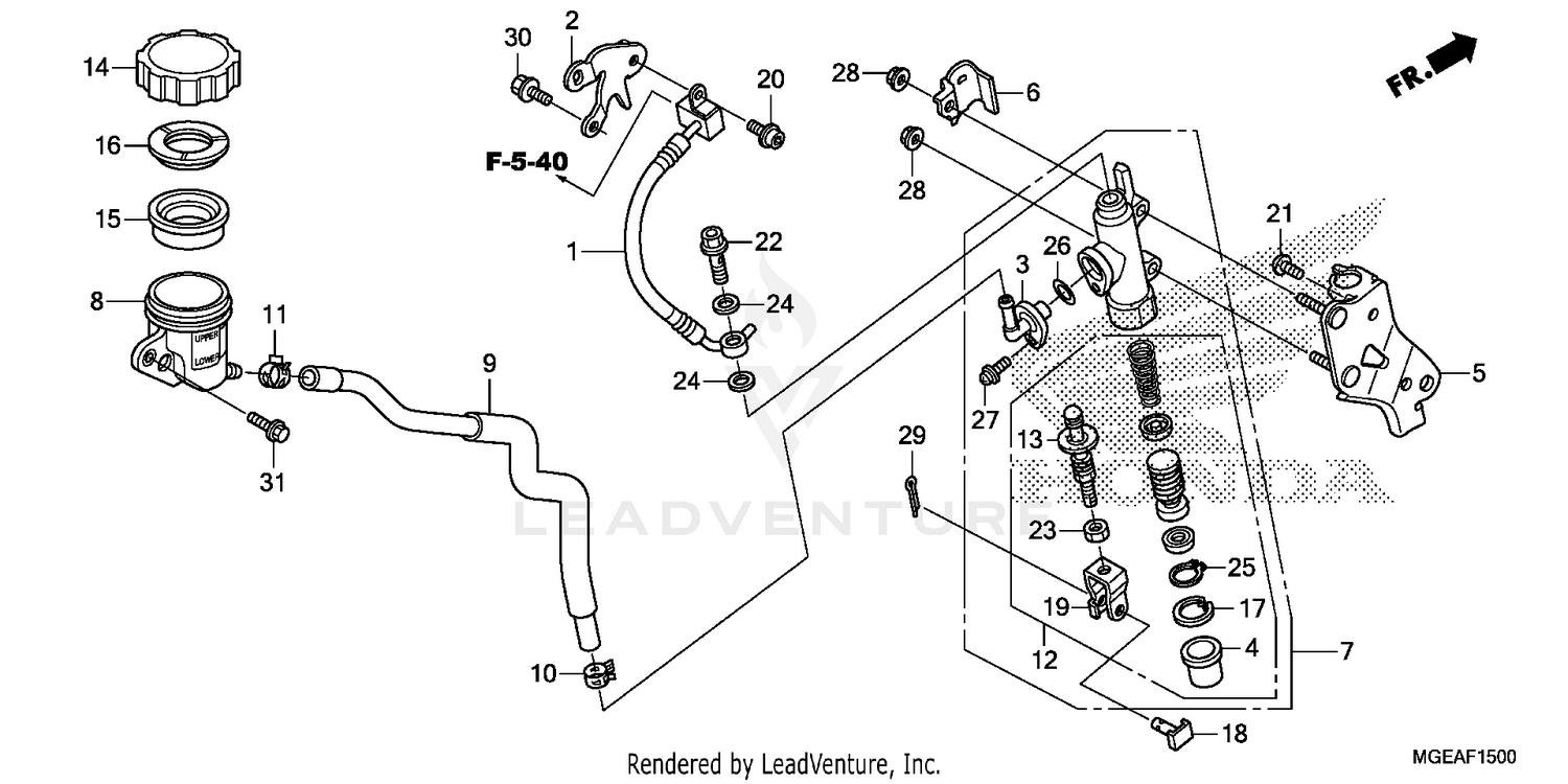 REAR BRAKE MASTER CYLINDER